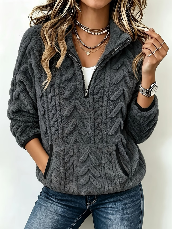 Mirella | Cable-Knit Half-Zip Sweater