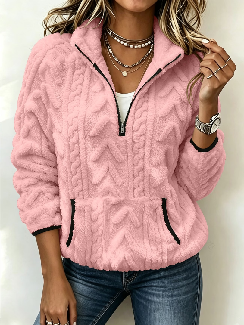 Mirella | Cable-Knit Half-Zip Sweater