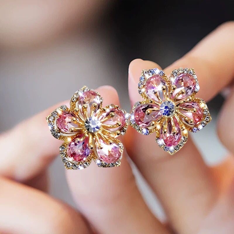 Multicoloured Flower Stud Earrings