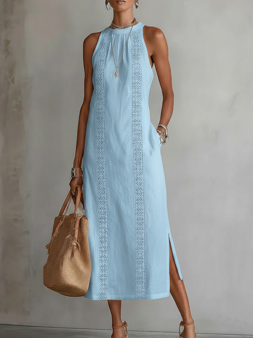 Noemi | Mandarin Collar Midi Dress