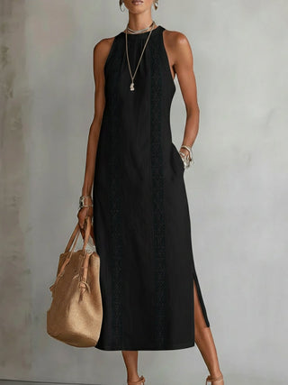 Noemi | Mandarin Collar Midi Dress