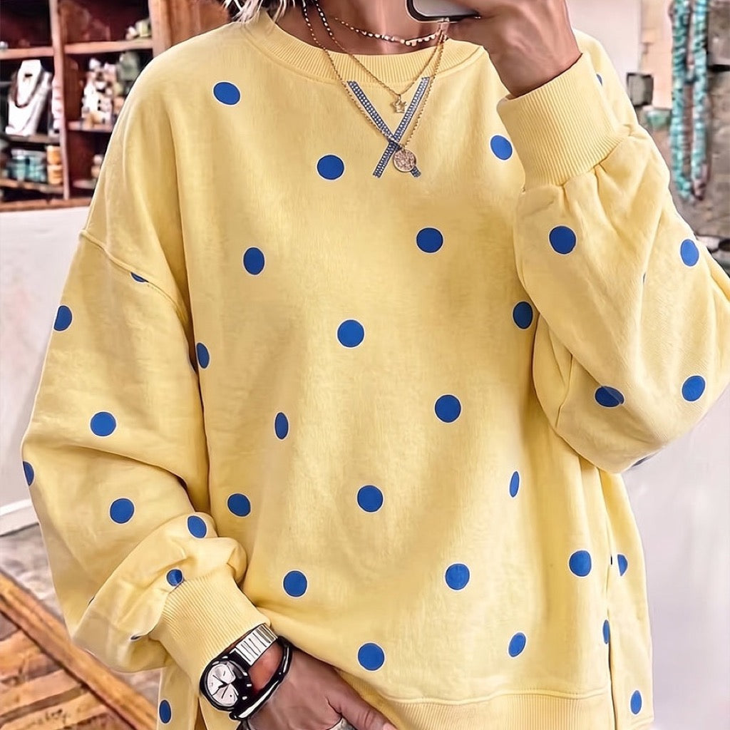Chic Sunshine Polka Dot Sweatshirt