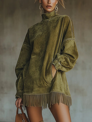 Ombeline | Fringed Suede-Look Dress
