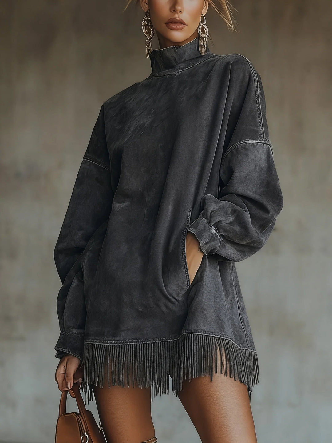 Ombeline | Fringed Suede-Look Dress