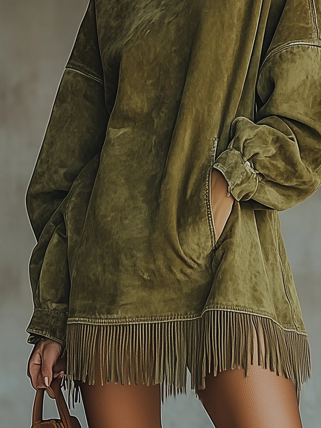 Ombeline | Fringed Suede-Look Dress