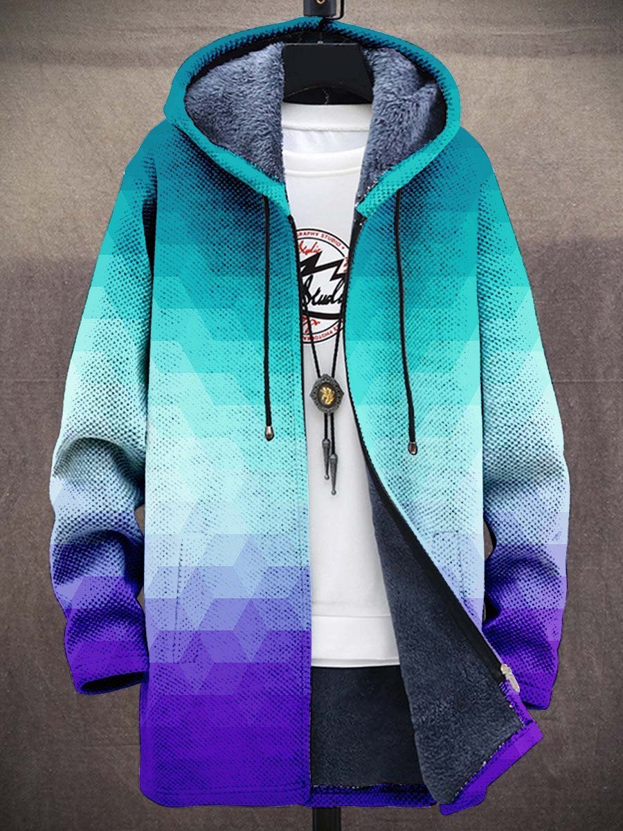 Ombre Turquoise Hooded Cardigan