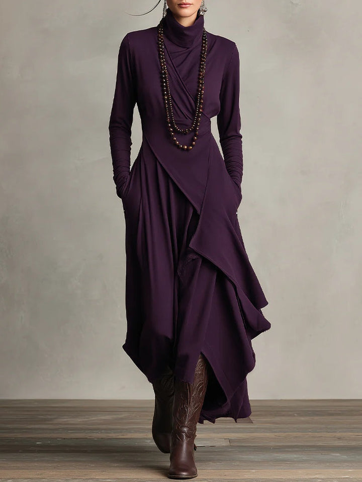 Ondine | Asymmetric Roll-Neck Maxi Dress