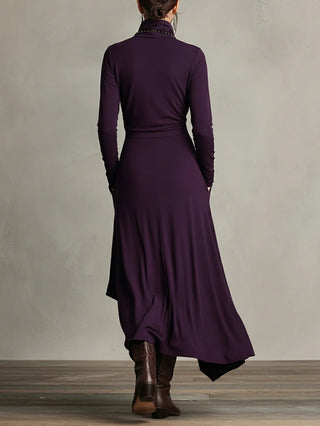 Ondine | Asymmetric Roll-Neck Maxi Dress