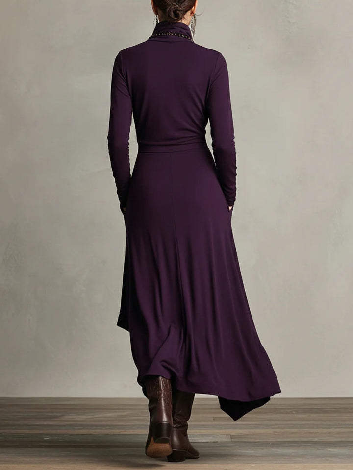 Ondine | Asymmetric Roll-Neck Maxi Dress