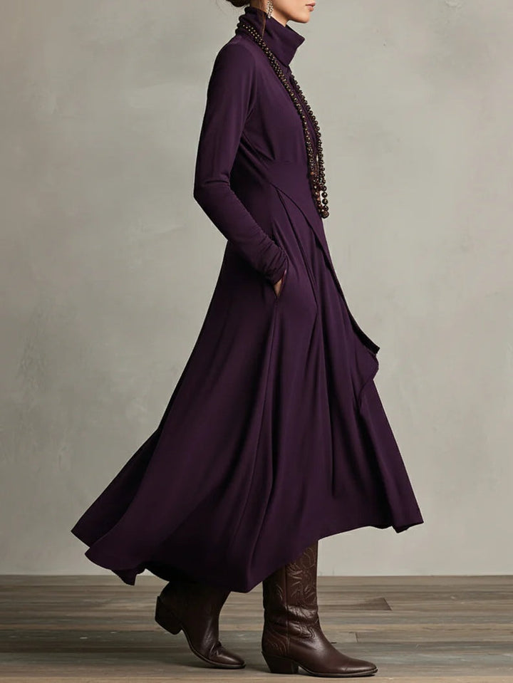 Ondine | Asymmetric Roll-Neck Maxi Dress