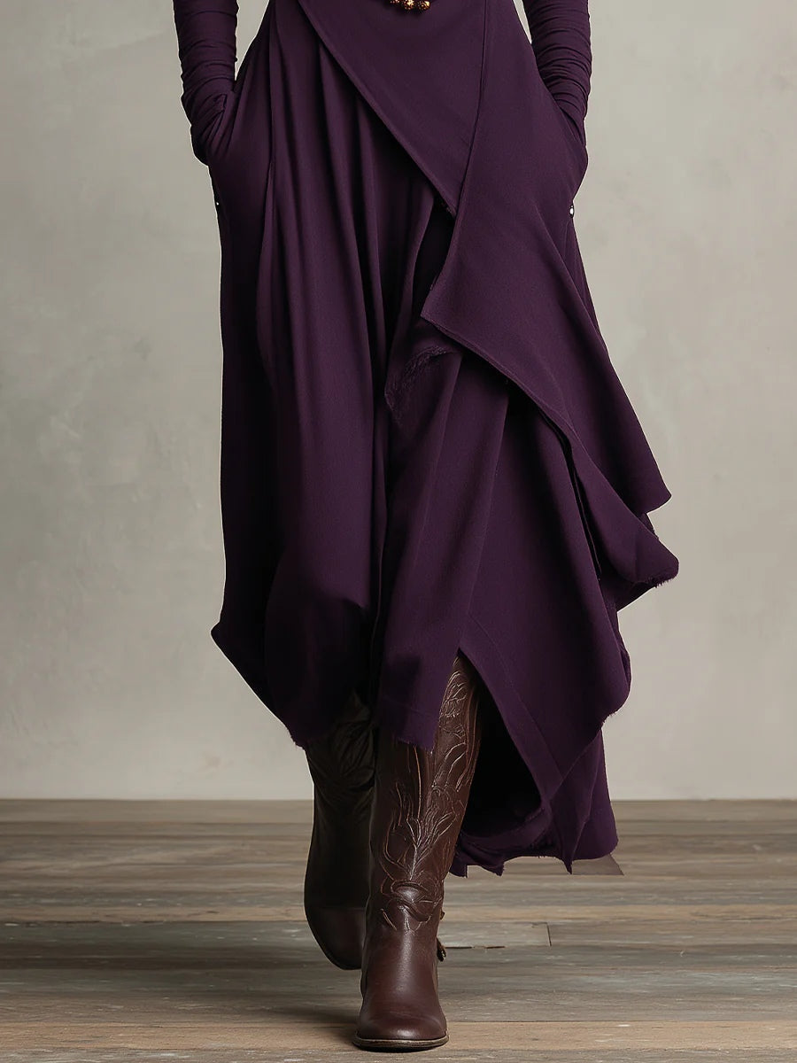 Ondine | Asymmetric Roll-Neck Maxi Dress