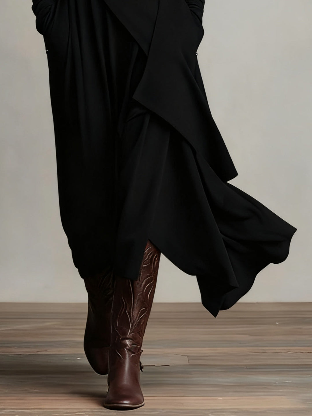 Ondine | Asymmetric Roll-Neck Maxi Dress