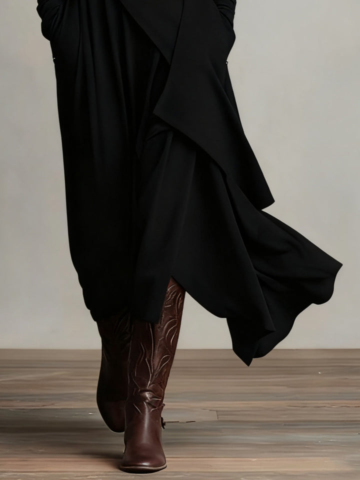 Ondine | Asymmetric Roll-Neck Maxi Dress