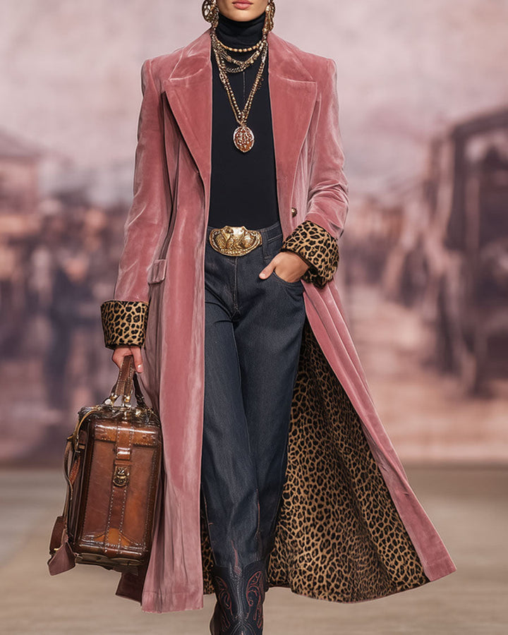 Ophelia | Velvet-Look Maxi Coat