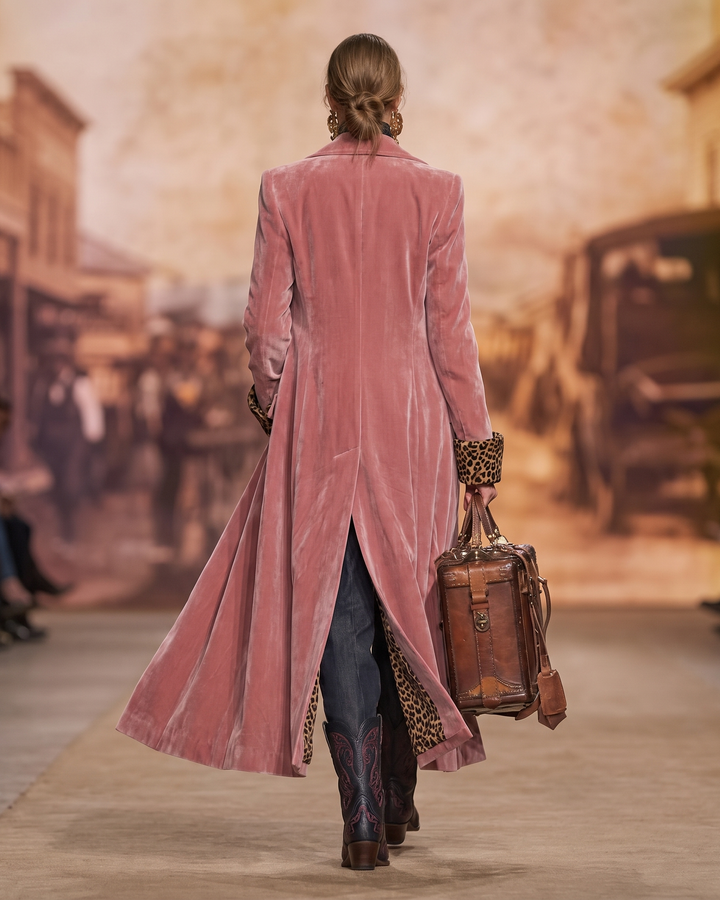 Ophelia | Velvet-Look Maxi Coat