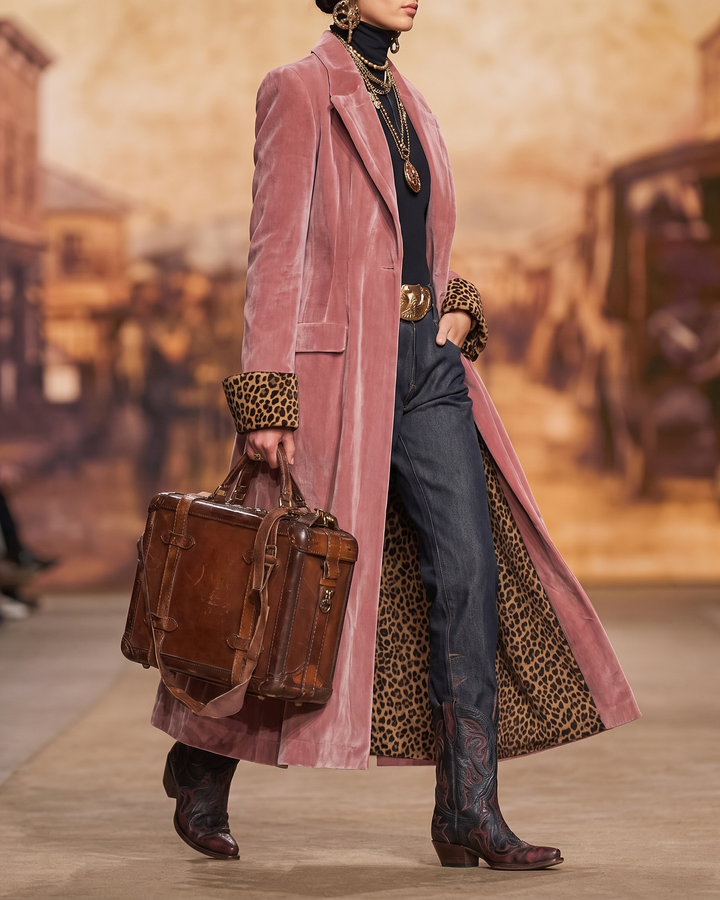 Ophelia | Velvet-Look Maxi Coat