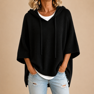 Oriana | Hooded Knit Poncho
