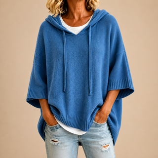 Oriana | Hooded Knit Poncho
