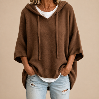 Oriana | Hooded Knit Poncho