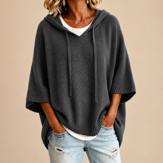 Oriana | Hooded Knit Poncho