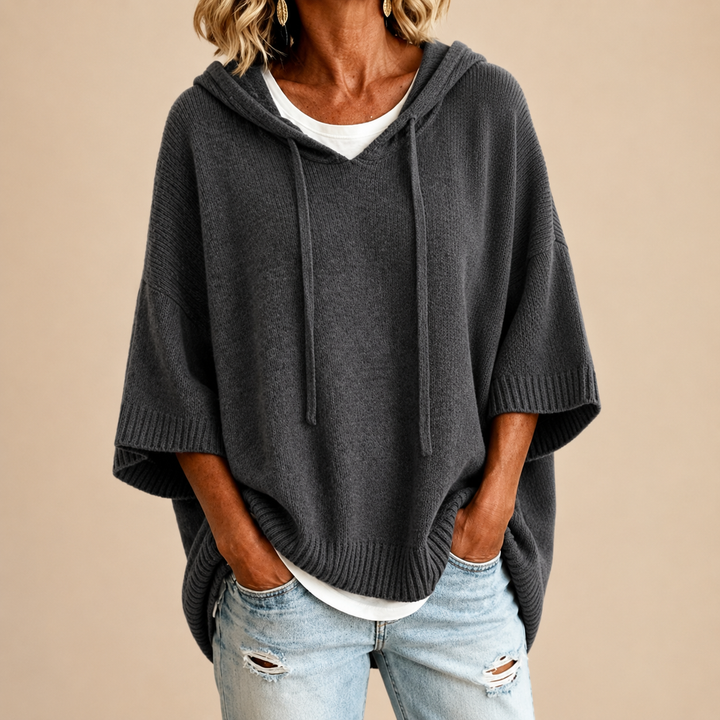 Oriana | Hooded Knit Poncho