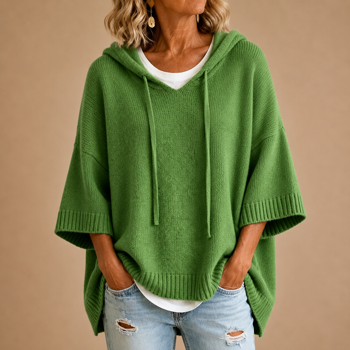 Oriana | Hooded Knit Poncho