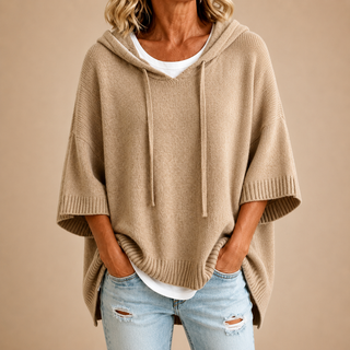 Oriana | Hooded Knit Poncho