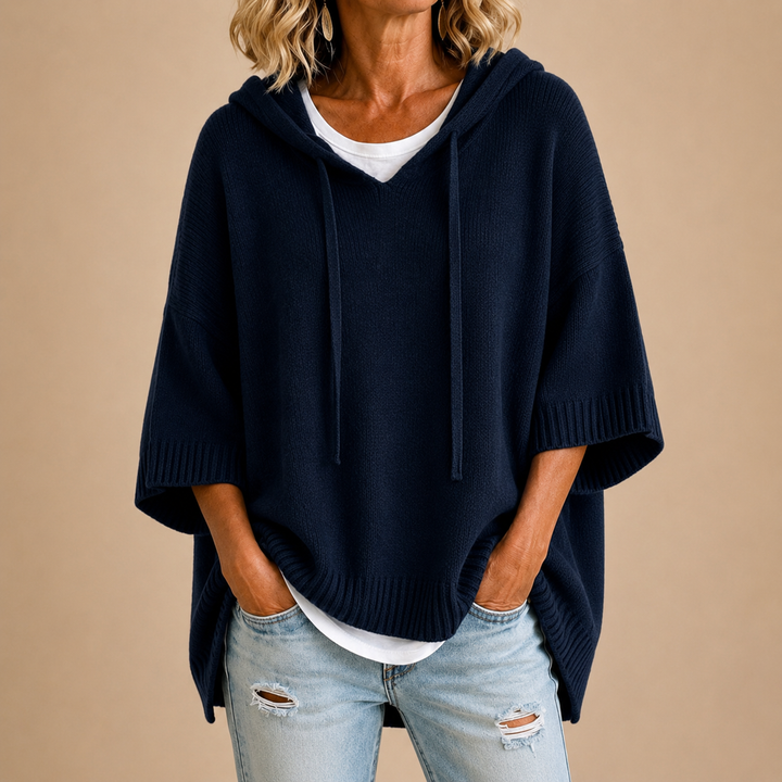 Oriana | Hooded Knit Poncho