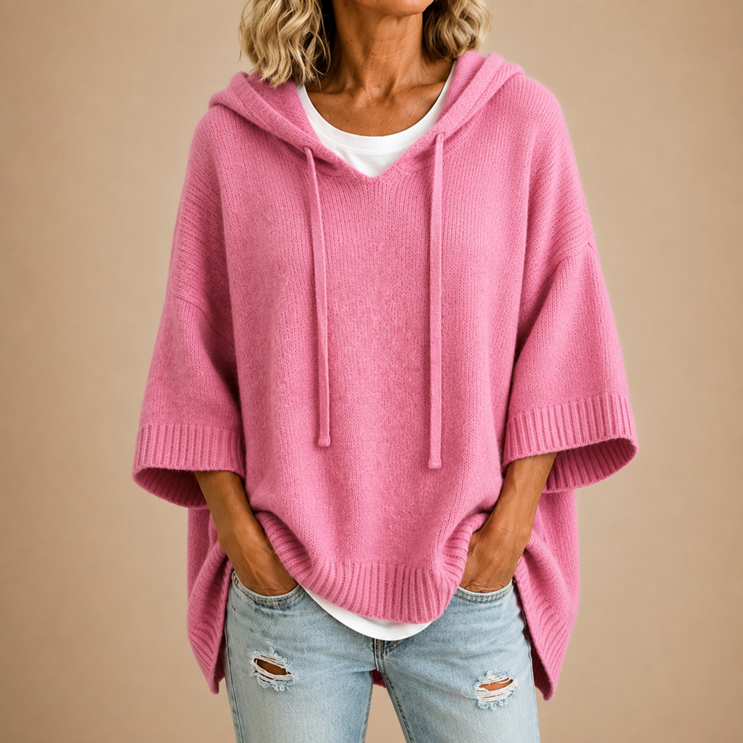 Oriana | Hooded Knit Poncho