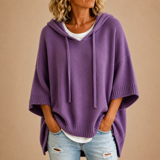 Oriana | Hooded Knit Poncho