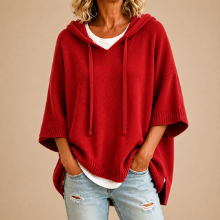 Oriana | Hooded Knit Poncho