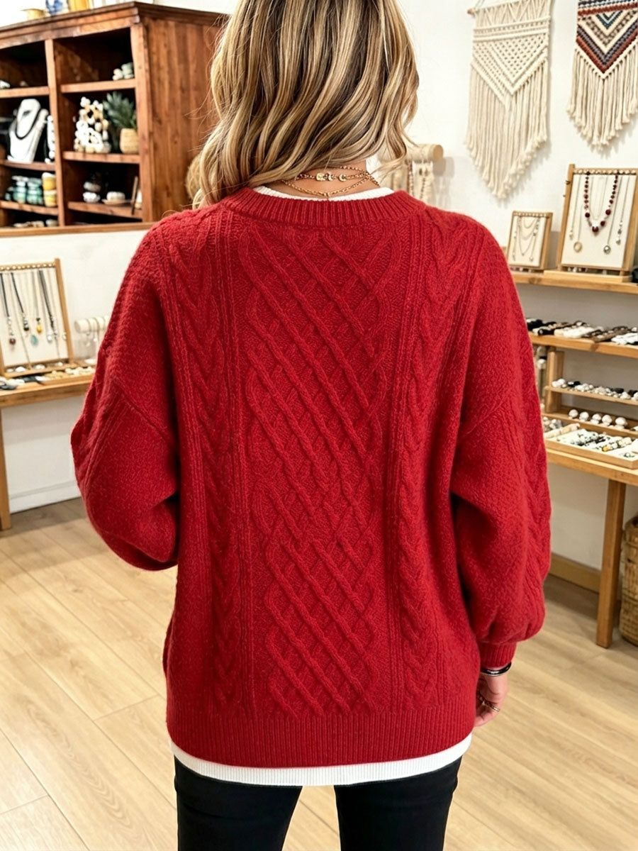 Odile Oversized Cable Knit Sweater