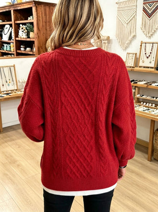 Odile Oversized Cable Knit Sweater