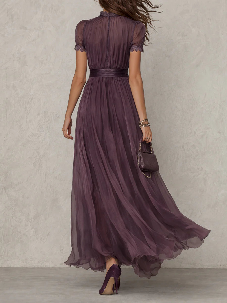 Ottilie | Purple Chiffon Maxi Dress