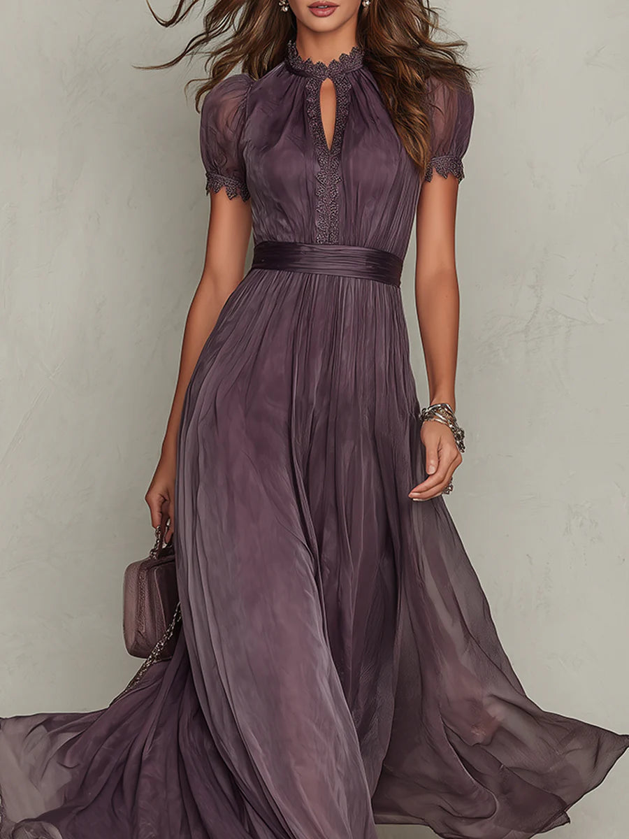 Ottilie | Purple Chiffon Maxi Dress