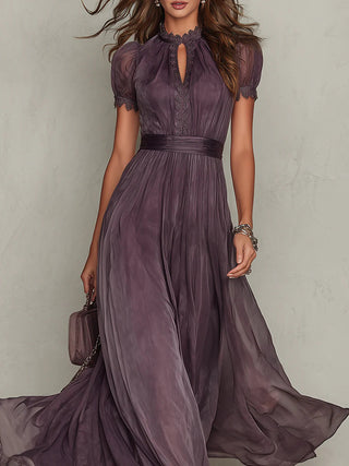 Ottilie | Purple Chiffon Maxi Dress
