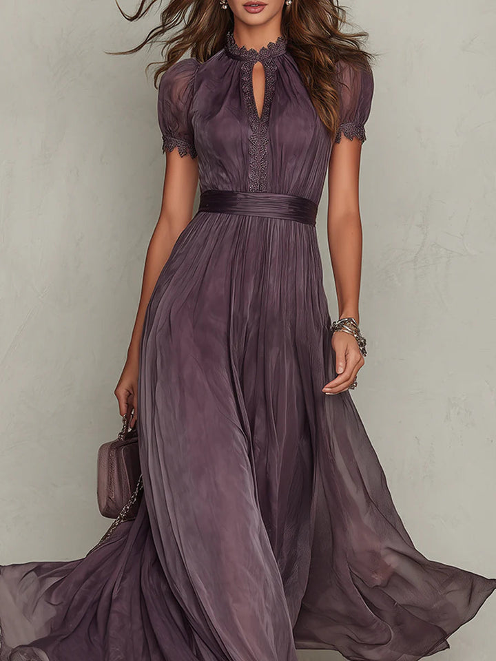 Ottilie | Purple Chiffon Maxi Dress