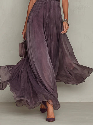 Ottilie | Purple Chiffon Maxi Dress