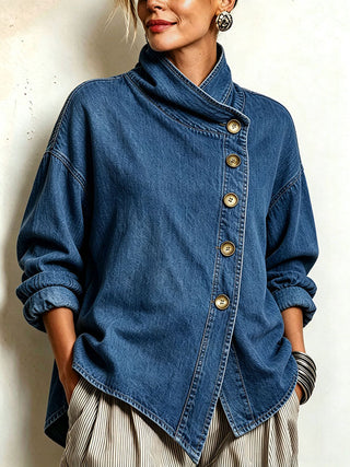 Oversized Asymmetrical Denim Shirt