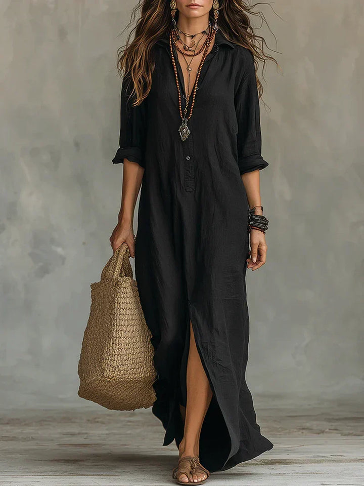 Paloma | Button-Front Maxi Shirt Dress