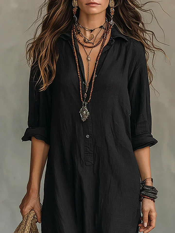 Paloma | Button-Front Maxi Shirt Dress