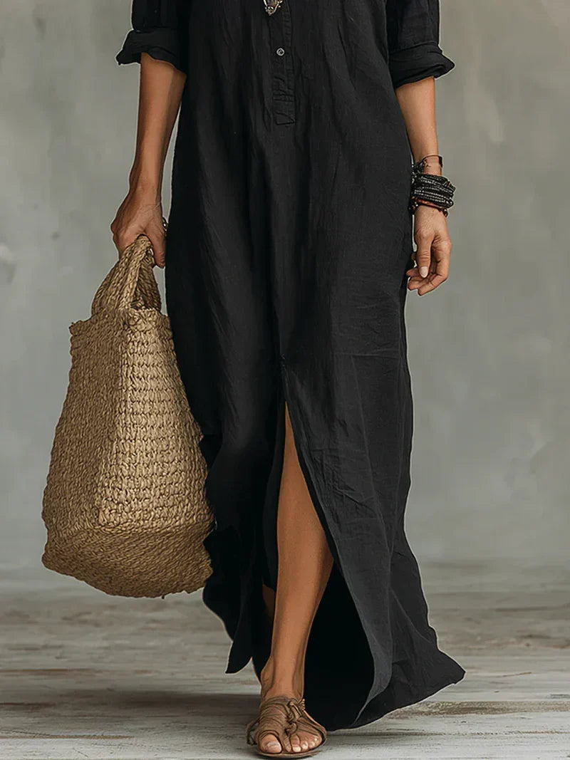 Paloma | Button-Front Maxi Shirt Dress