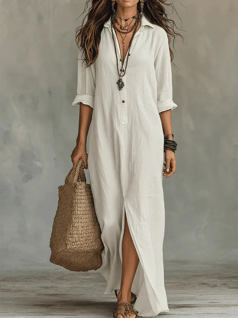 Paloma | Button-Front Maxi Shirt Dress