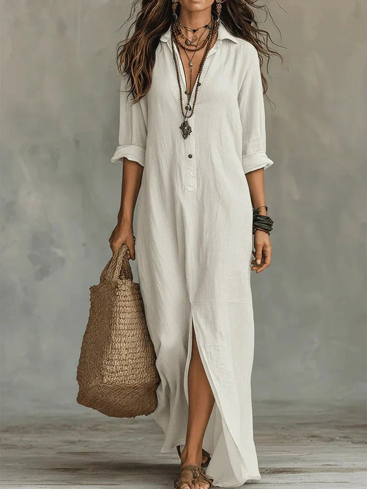 Paloma | Button-Front Maxi Shirt Dress