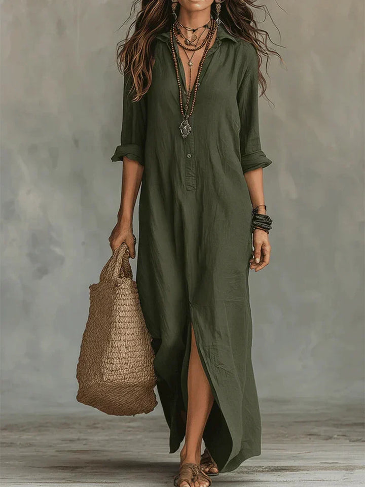 Paloma | Button-Front Maxi Shirt Dress