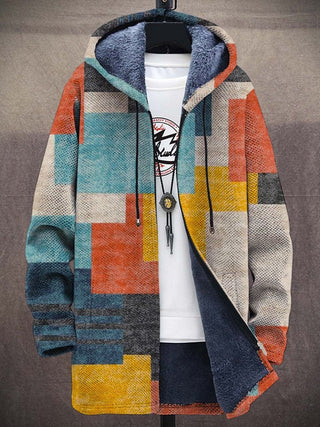 Patchwork Art Hooded Cardigan