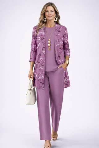 Pauline | Lilac Floral Three-Piece Set