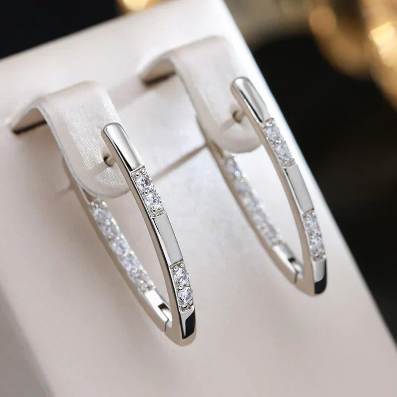 Pavé Crystal Hoop Earrings