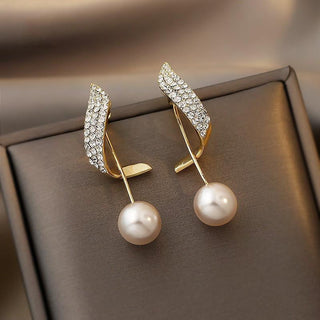 Pavé Twist Pearl Earrings
