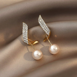 Pavé Twist Pearl Earrings
